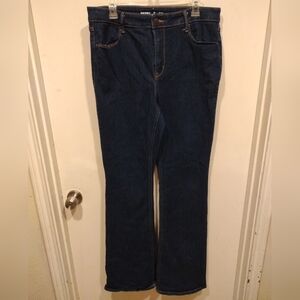 Old Navy Women's Dark Wash High Rise Flare Jeans Sz 14 Tall-Casual Western